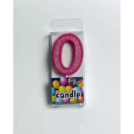 #0 Mini Number Candle - Pink (12pcs)