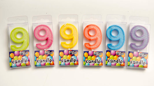 #9 Mini Number Candle - Assorted Colours (12pcs)