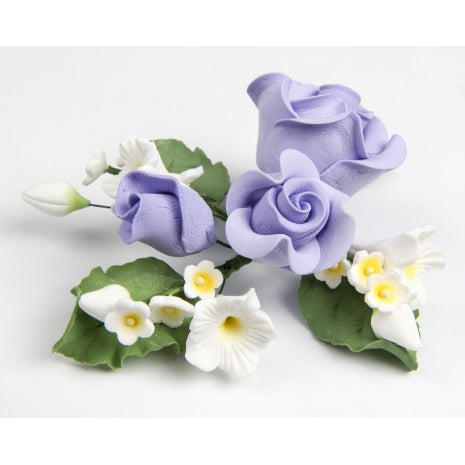 Rose Spray Large Purple (each) - Sugar Dec