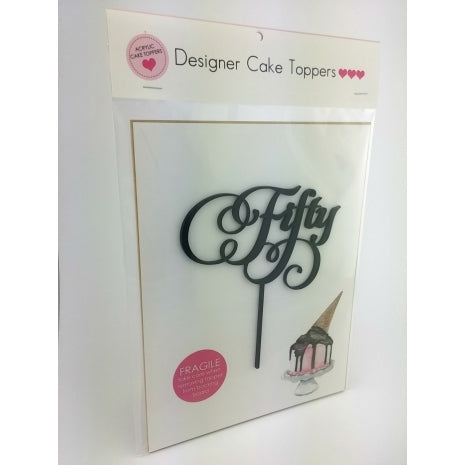 Fifty Script Black Acrylic