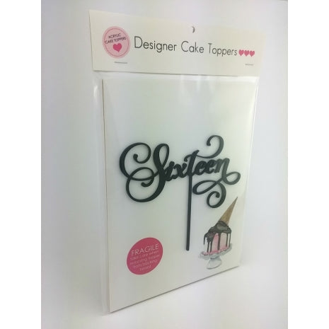 Sixteen Script Black Acrylic