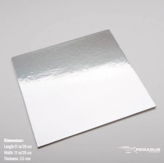 11'x13' D/STD Silver Square Cardboards (Pack of 25)