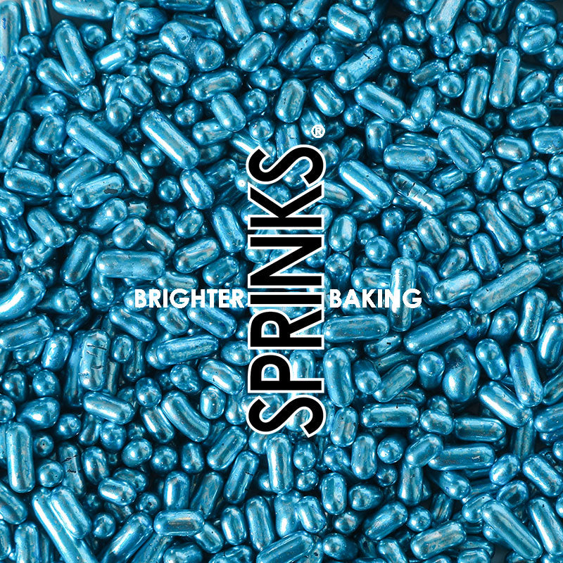 500g METALLIC BLUE Jimmies 1mm