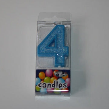 #4 Mini Number Candle - Blue (12pcs)