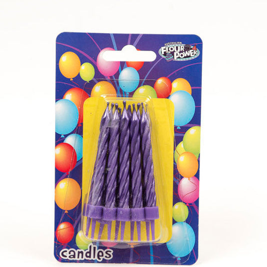 Small Spiral Candle - Metallic Purple (Single Packet)