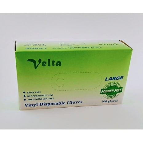 Gloves Vinyl Powder Free Large Clear Pack of 100