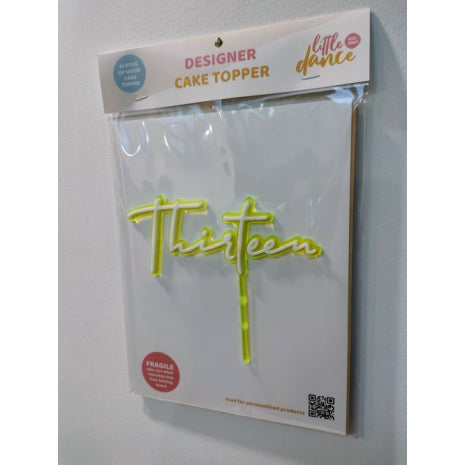 Thirteen Script 2 Colour Fluro Yellow