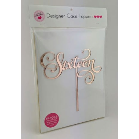 Sixteen Script Rose Gold Mirror