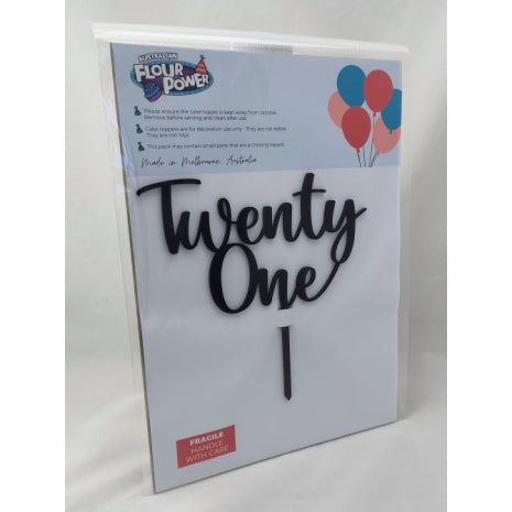 Twenty One Script Black Acrylic