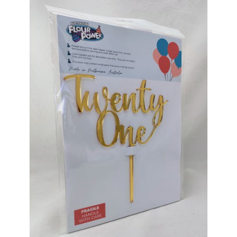 Twenty One Script Gold Mirror