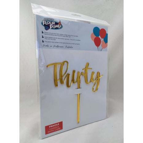 Thirty Script Gold Mirror