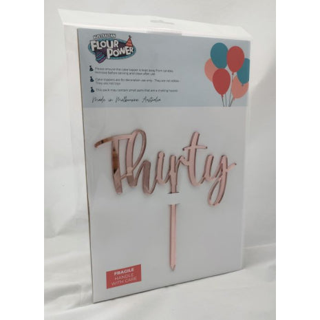 Thirty Script Rose Gold Mirror