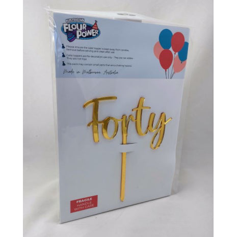 Forty Script Gold Mirror
