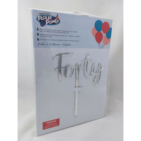 Forty Script Silver Mirror