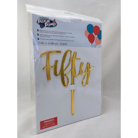 Fifty Script Gold Mirror