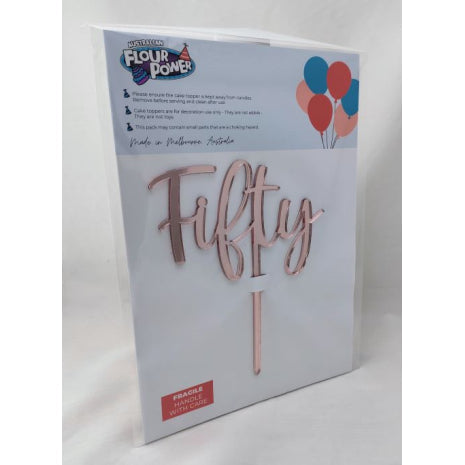 Fifty Script - Rose Gold Mirror Topper