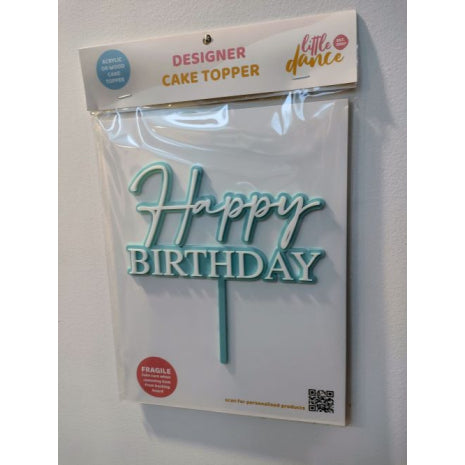 Happy Birthday 2 Colour Teal Circle