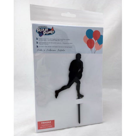 Cake Topper Footballer Mini Black Acrylic