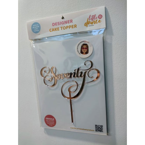 Number Seventy Script Rose Gold Mirror