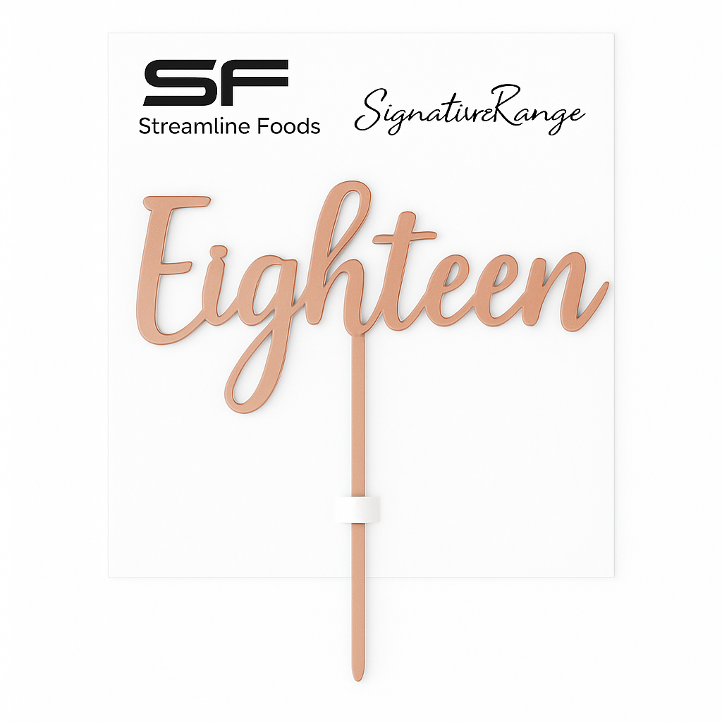 Eighteen Script Rose Gold
