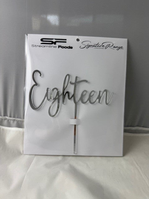 Eighteen Script Silver