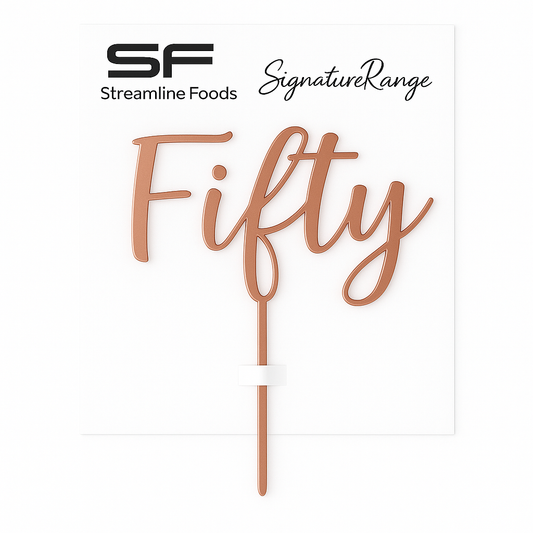 Fifty Script Rose Gold