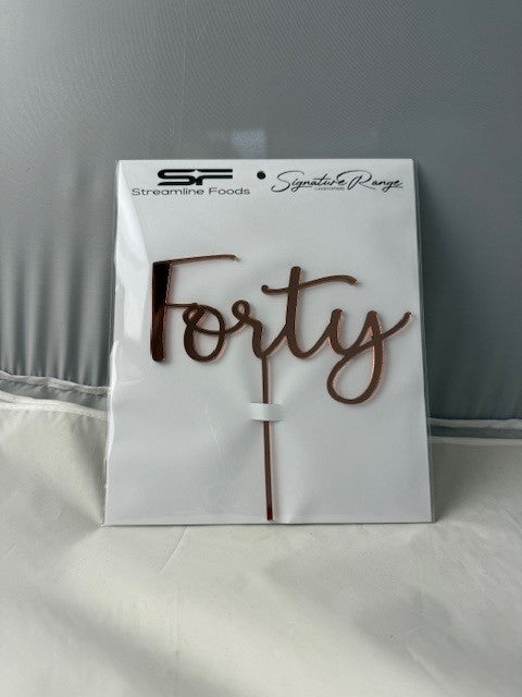 Forty Script Rose Gold