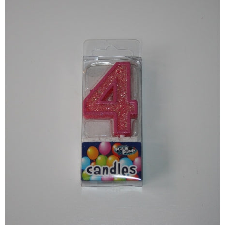 #4 Mini Number Candle  - Pink (12pcs)