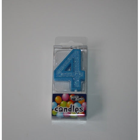 #4 Mini Number Candle - Blue (12pcs)