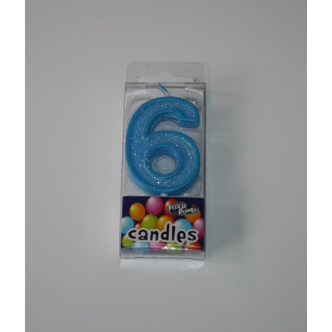 #6 Mini Number Candle - Blue (12pcs)