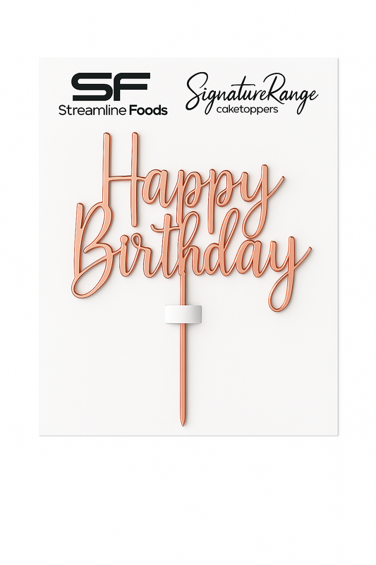 Happy Birthday Script Rose Gold