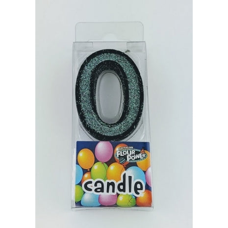 #0 Mini Number Candle - Black (12pcs)