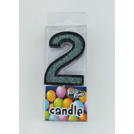 #2 Mini Number Candle - Black (12pcs)