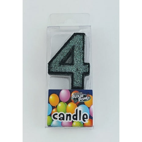 #4 Mini Number Candle - Black (12pcs)