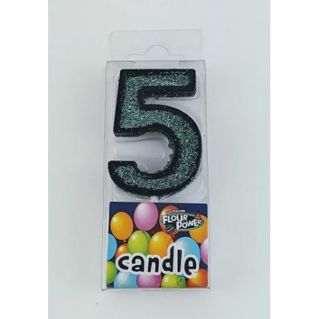 #5 Mini Number Candle - Black (12pcs)