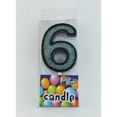 #6 Mini Number Candle - Black (12pcs)