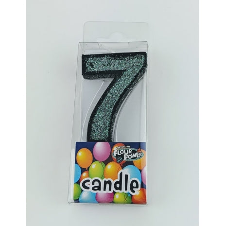 #7 Mini Number Candle  - Black (12pcs)