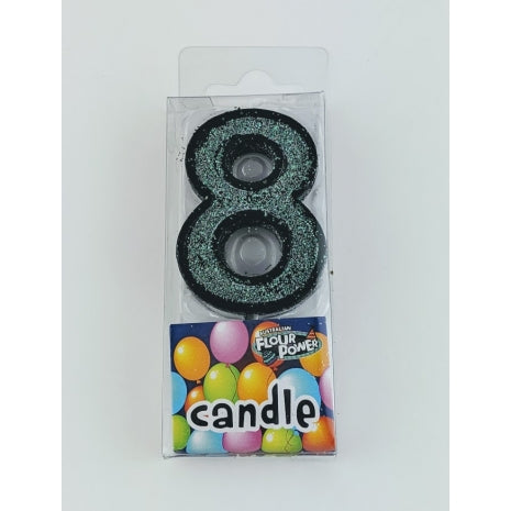 #8 Mini Number Candle - Black (12pcs)