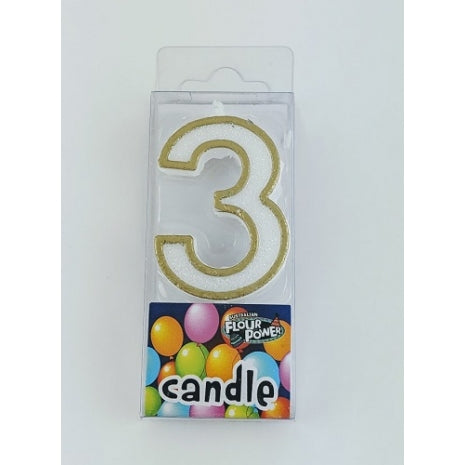 #3 Mini Number Candle - Gold (12pcs)