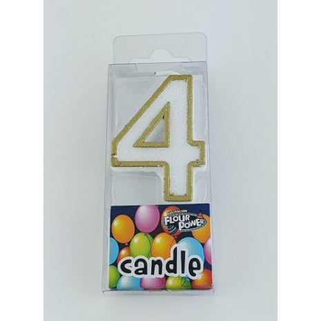 #4 Mini Number Candle  - Gold (12pcs)