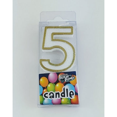 #5 Mini Number Candle - Gold (12pcs)