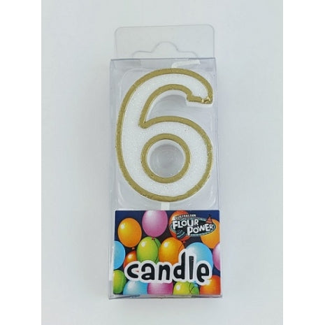 #6 Mini Number Candle - Gold (12pcs)