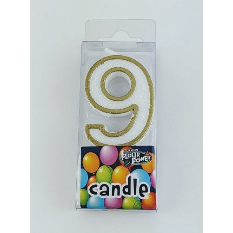 #9 Mini Number Candle - Gold (12pcs)