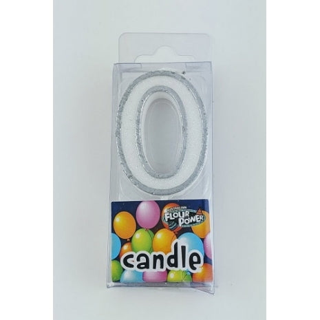 #0 Mini Number Candle- Silver (12pcs)