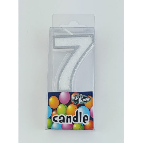 #7 Mini Number Candle- Silver (12pcs)