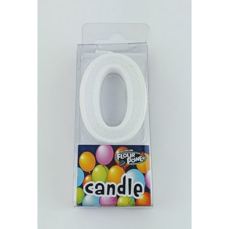 #0 Mini Number Candle - White (12pcs)