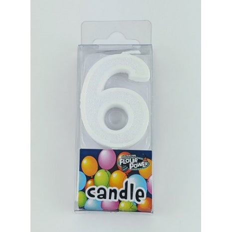 #6 Mini Number Candle - White (12pcs)