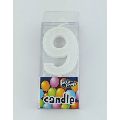#9 Mini Number Candle - White (12pcs)