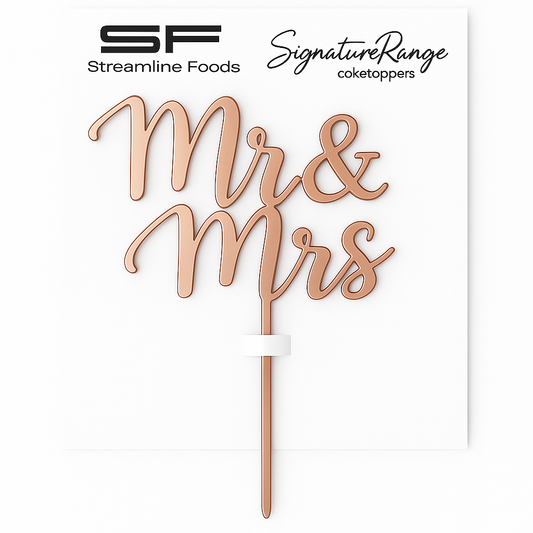 Mr & Mrs Script Rose Gold