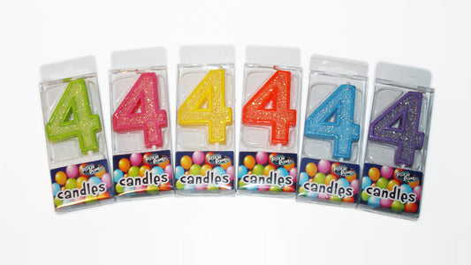 #4 Mini Number Candle - Assorted Colours (12pcs)